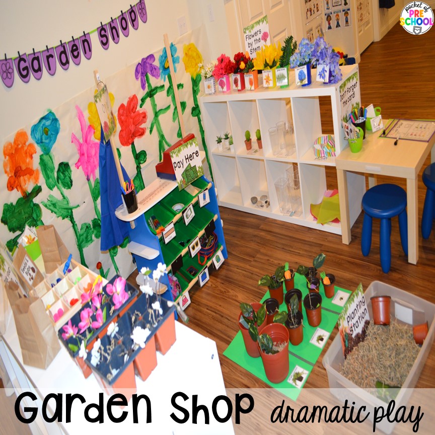 Garden Shop Dramatic Play! The perfect activities for a plant or spring theme for preschool, pre-k, and kindergarten students. 