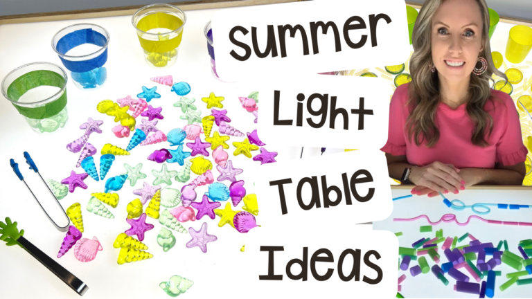 Ideas to utilize your light table for all the summer themes in your preschool, pre-k, and kindergarten rooms.