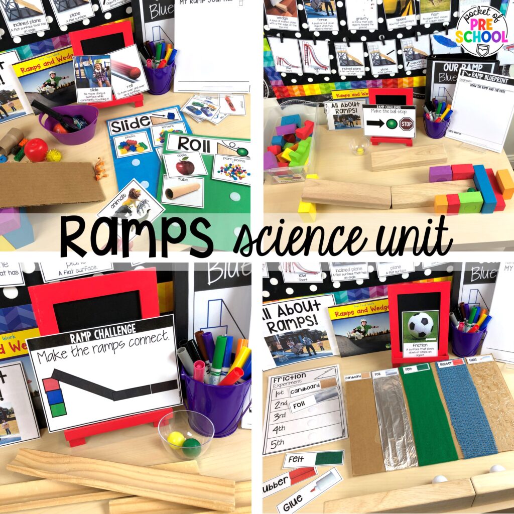 Ramps science study! Olympic activities and centers for preschool, pre-k, and kindergarten. There are ideas for the winter and summer games, or just a general Olympic theme.