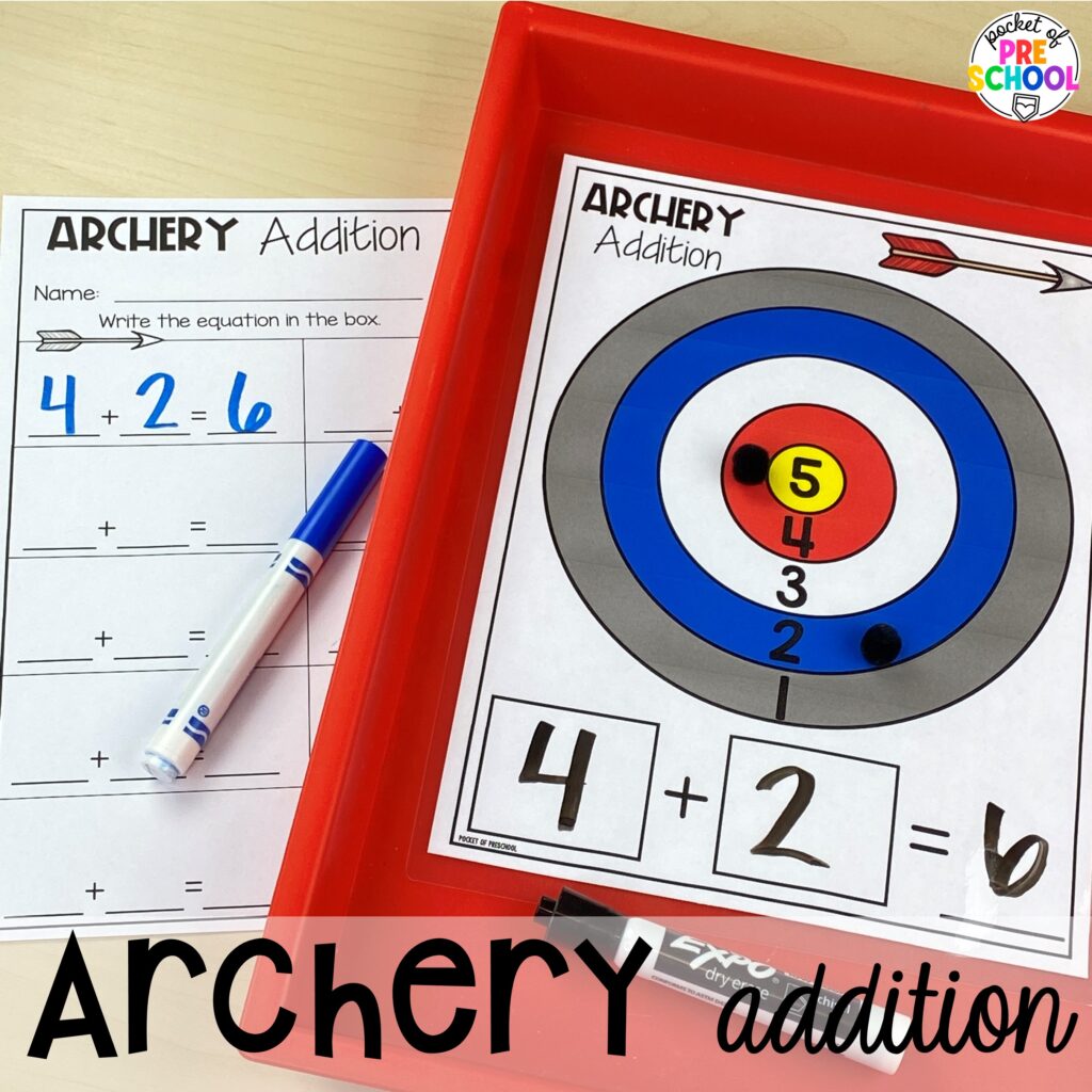 Archery addition! Olympic activities and centers for preschool, pre-k, and kindergarten. There are ideas for the winter and summer games, or just a general Olympic theme.
