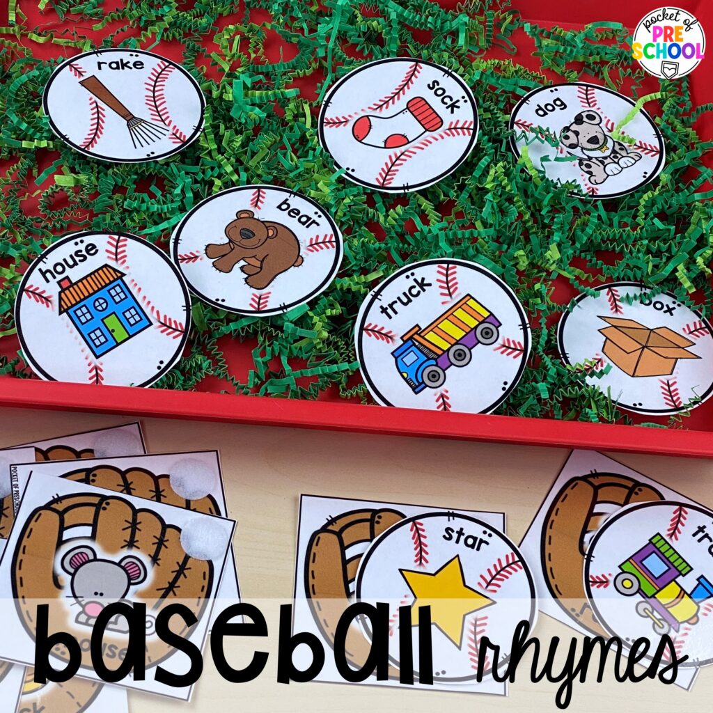 Baseball rhymes! Olympic activities and centers for preschool, pre-k, and kindergarten. There are ideas for the winter and summer games, or just a general Olympic theme.