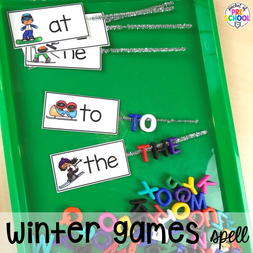 Winter games spell! Olympic activities and centers for preschool, pre-k, and kindergarten. There are ideas for the winter and summer games, or just a general Olympic theme.