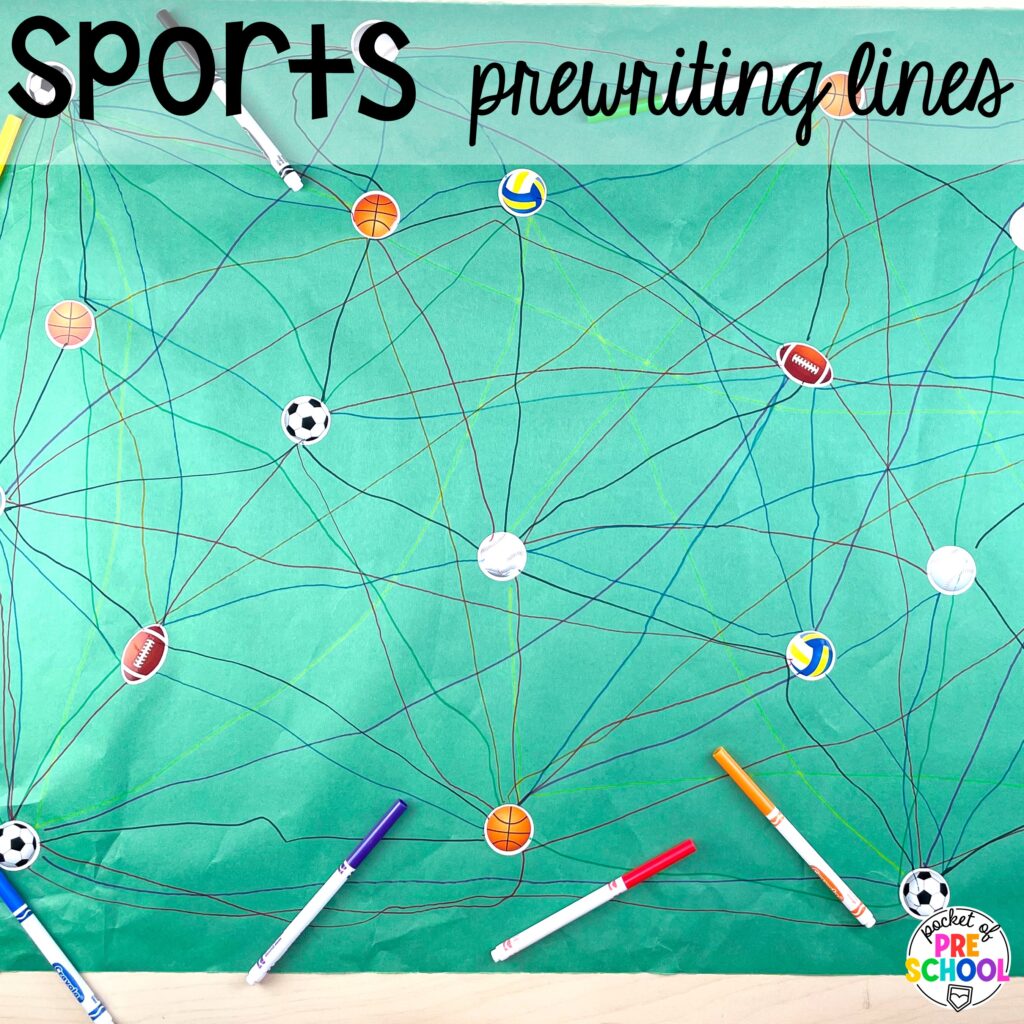 Sports prewriting lines! Olympic activities and centers for preschool, pre-k, and kindergarten. There are ideas for the winter and summer games, or just a general Olympic theme.