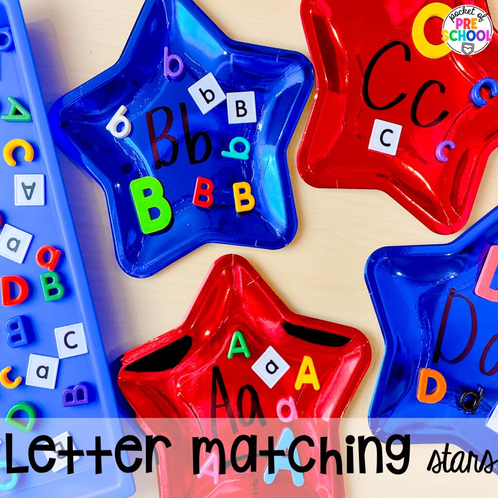 Letter matching stars! Olympic activities and centers for preschool, pre-k, and kindergarten. There are ideas for the winter and summer games, or just a general Olympic theme.
