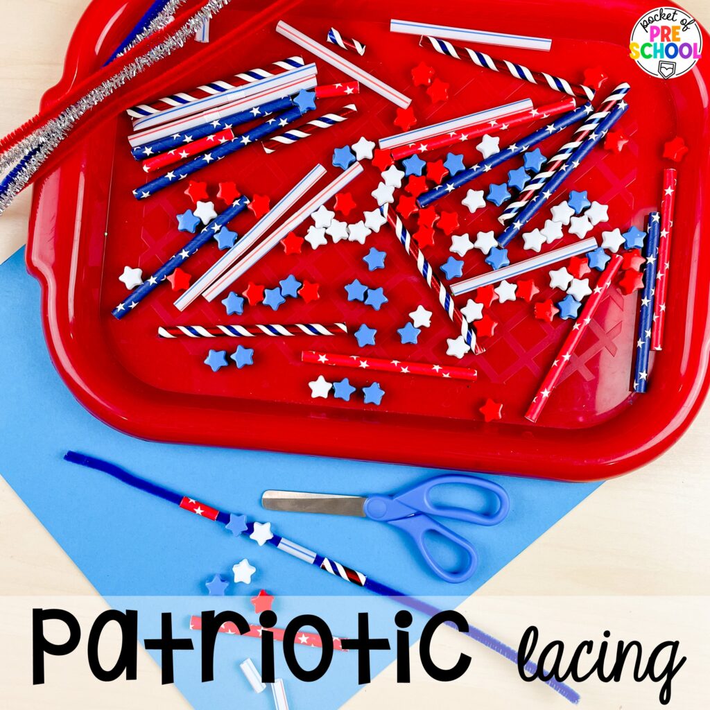 Patriotic lacing! Olympic activities and centers for preschool, pre-k, and kindergarten. There are ideas for the winter and summer games, or just a general Olympic theme.
