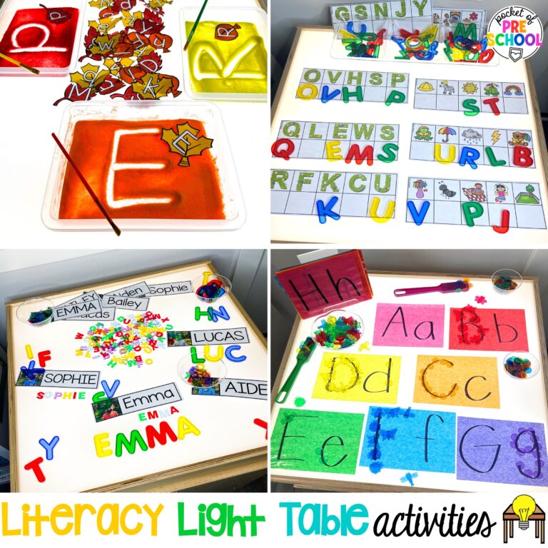 Literacy Light Table Ideas for Preschool, Pre-k, & Kindergarten