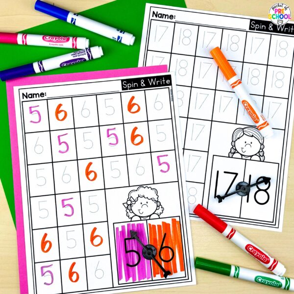 Numbers 1-20 worksheets for preschool, pre-k, and kindergarten students to practice number identification, number formation, and more!