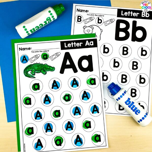 Alphabet worksheets to practice letter formation, letter identification, and more with your preschool, pre-k, and kindergarten students.