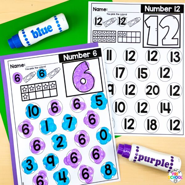 Numbers 1-20 worksheets for preschool, pre-k, and kindergarten students to practice number identification, number formation, and more!