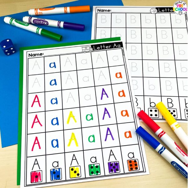 Alphabet worksheets to practice letter formation, letter identification, and more with your preschool, pre-k, and kindergarten students.