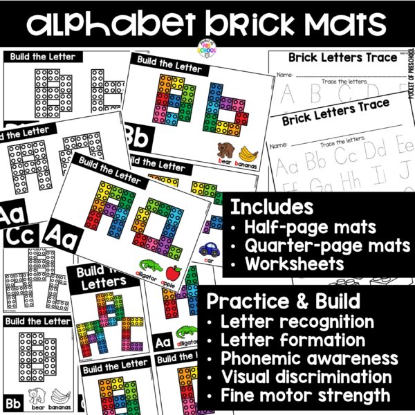 Practice letter formation and identification while building letters with Lego bricks.