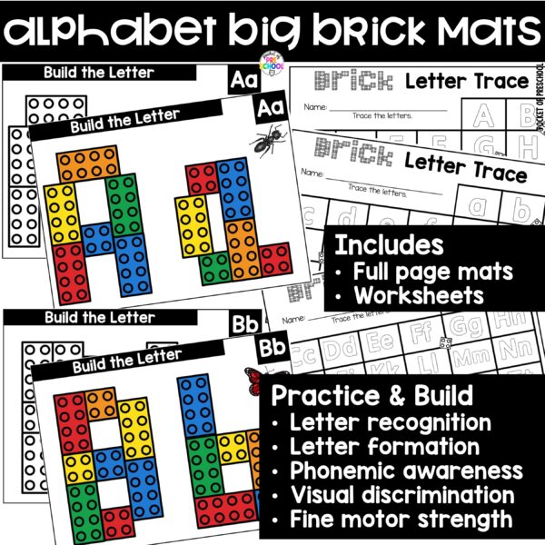 Practice letter formation and identification while building letters with Lego big bricks.