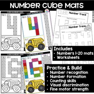 Practice number formation and identification while building numbers on these snap cube number mats.