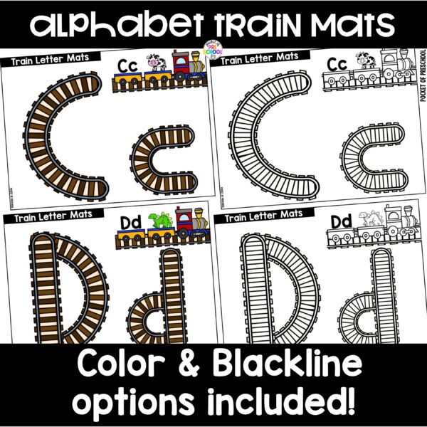 Practice letter formation and identification while building letters on these train mats.
