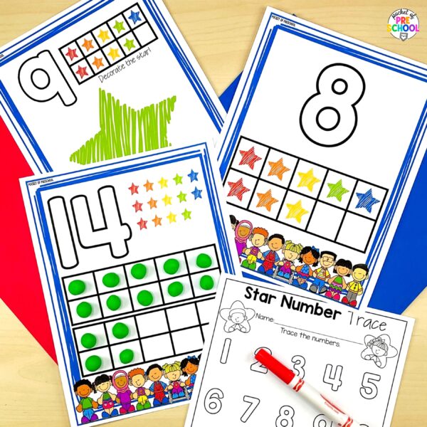 Practice number formation and identification while building numbers on these number mats.