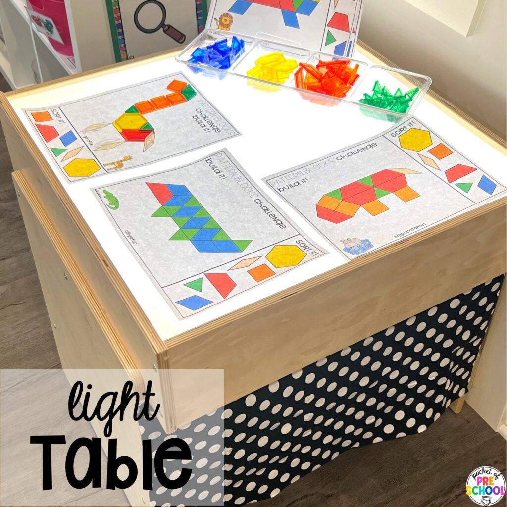 How to use and the benefits of the light table in preschool, pre-k, and kindergarten classrooms!