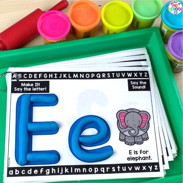 Practice letter formation and identification while building letters on these play dough mats.