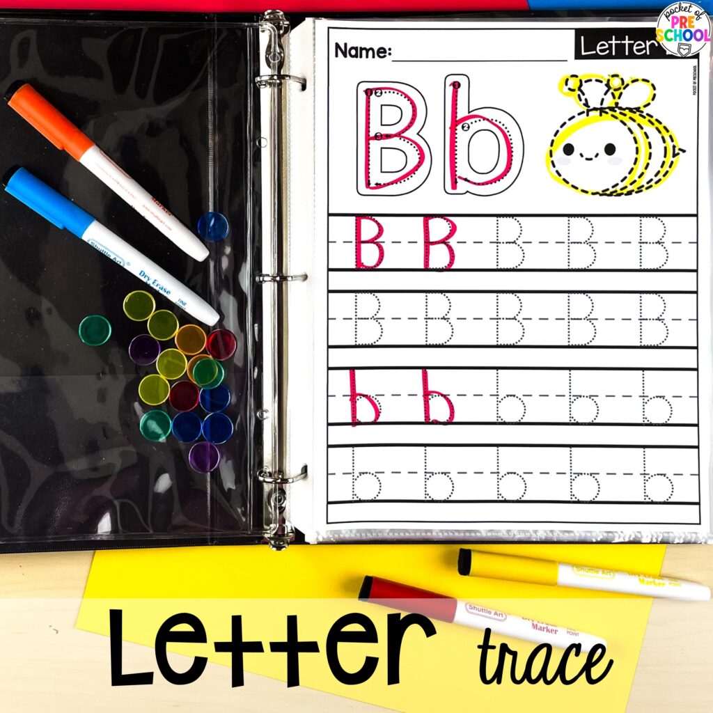 Alphabet worksheets for preschool, pre-k, and kindergarten students to practice letter formation, letter identification, and fine motor skills.