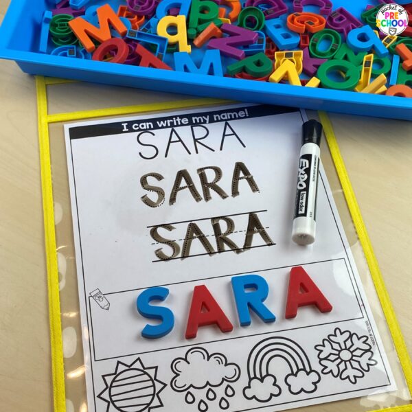 Practice letter formation and name spelling with these spring themed worksheets for preschool, pre-k, and kindergarten. They are editable and auto-populate the names on all the pages.