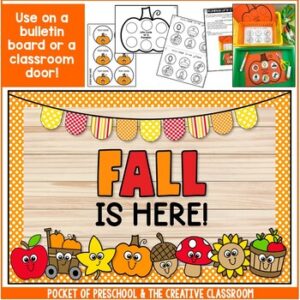 Create a cute FALL bulletin board for your preschool, pre-k, kindergarten, or first-grade classroom!