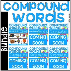 The Compound Activities Bundle is packed with hands-on compound word games and activities to teach students to listen carefully to sounds, segment parts in words or blend parts in words to create compound words to strengthen their phonological awareness.