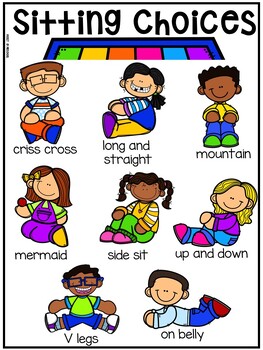 Sitting Choices, Carpet Choices Visual Support Preschool, Pre-K, Kindergarten