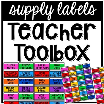Editable Teacher Toolbox, Rainbow Color Design, Classroom Decor & Organization