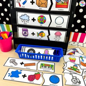 Compound Word Puzzles are a hands-on activity that teaches students to blend two words together to create a compound word, strengthening their phonological awareness skills.