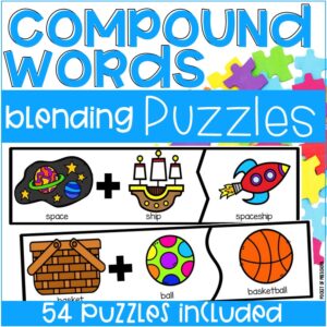 Compound Word Puzzles are a hands-on activity that teaches students to blend two words together to create a compound word, strengthening their phonological awareness skills.