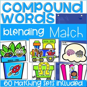 Compound Word Match Ups are a hands-on activity that teaches students to blend two words together to create a compound word, strengthening their phonological awareness skills.