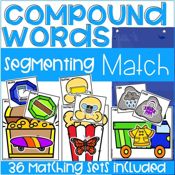 Compound Words Segmenting Match Ups Activity for Preschool Pre-K & Kindergarten