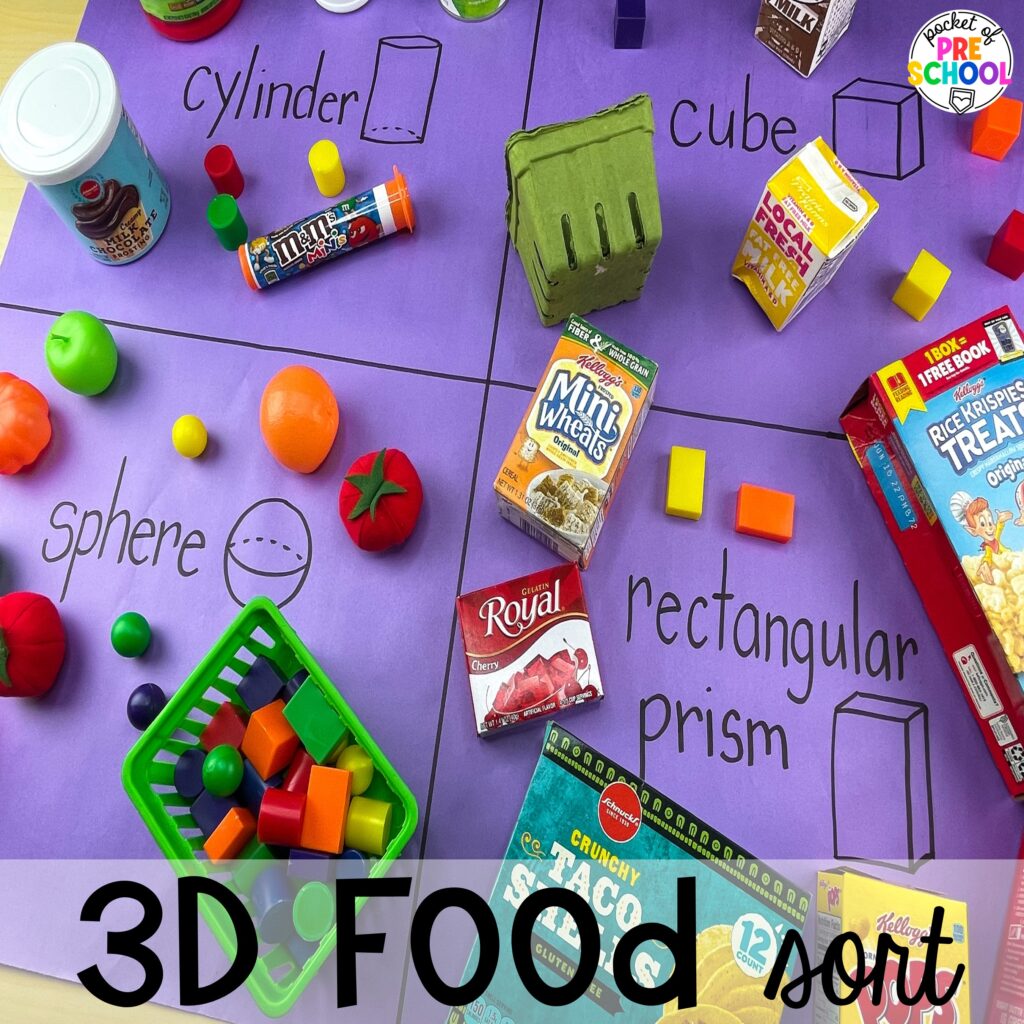 3D food sort! Community helpers butcher paper activities for literacy, math, and fine motor for preschool, pre-k, and kindergarten.