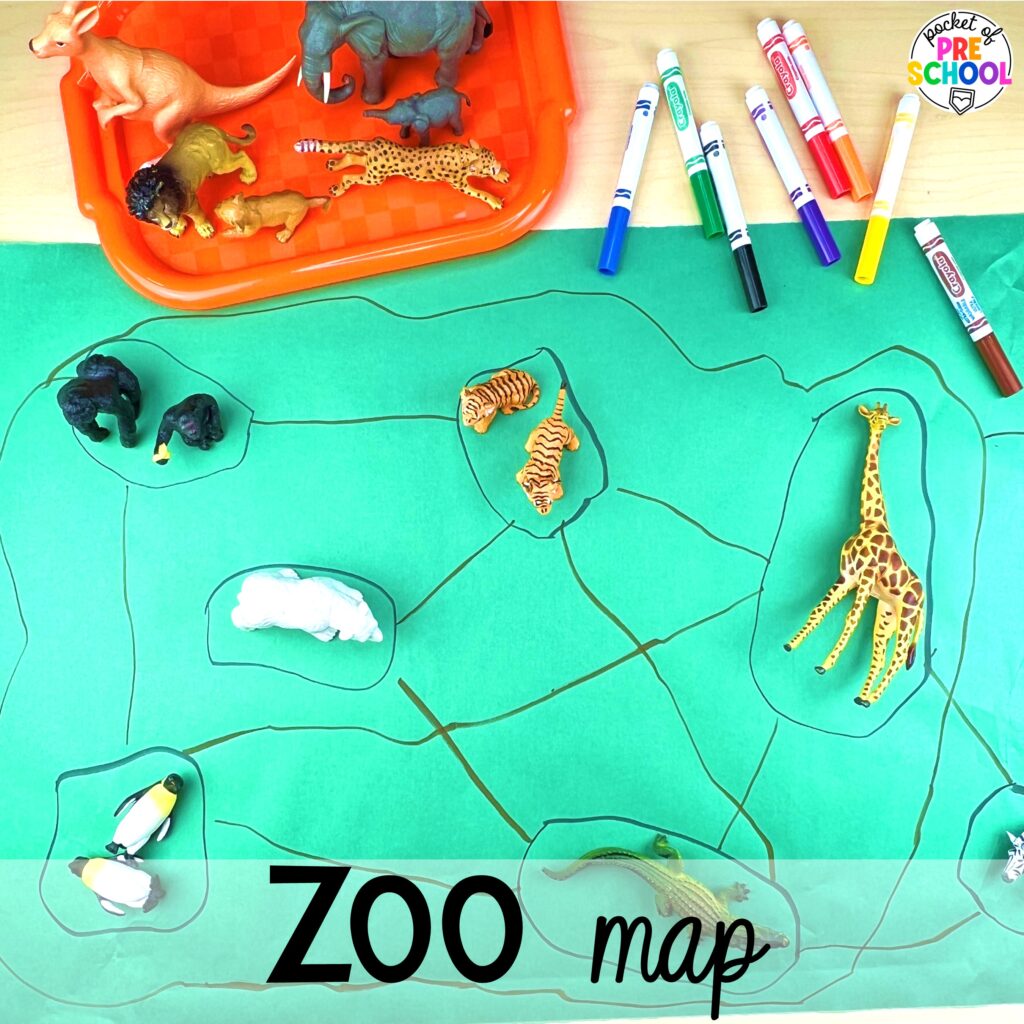 Zoo map! FREE desert art pattern plus all my go to ZOO themed activities (math, literacy, fine motor, science, sensory) for preschool, pre-k, and kindergarten