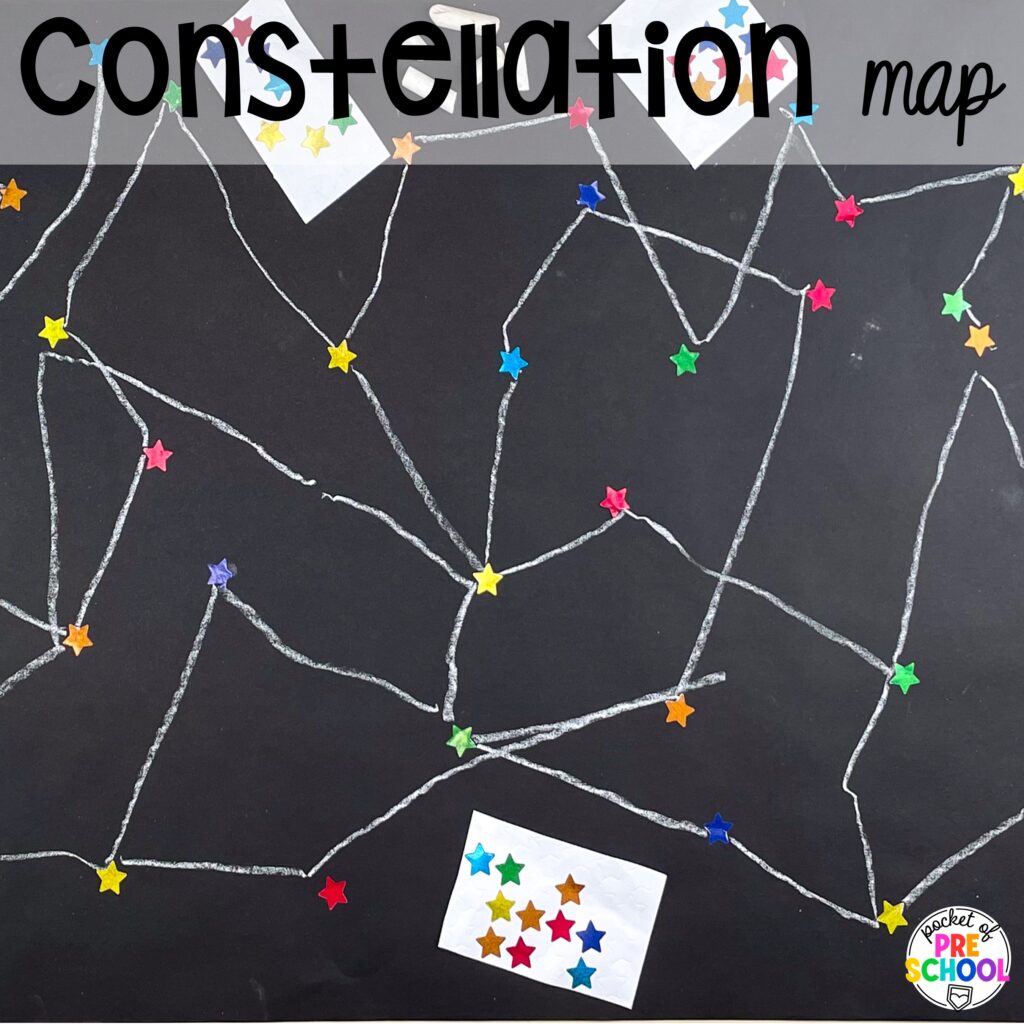 Constellation map! Space activities and center ideas for preschool, pre-k, and kindergarten to blast off their learning potential!