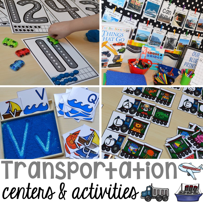 Road Number Mat FREEBIE plus my go to Transportation themed math, writing, fine motor, sensory, reading, and science activities for preschool and kindergarten.