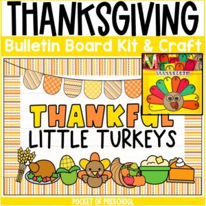 Create a cute Thanksgiving bulletin board for your preschool, pre-k, kindergarten, or first-grade classroom! It's the perfect thoughtful display for the hallway, door, or classroom bulletin board for the Thanksgiving season.