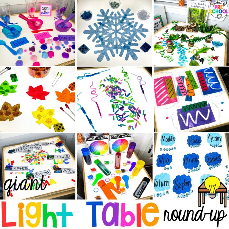 A giant light table round-up of preschool, pre-k, and kindergarten activities for the whole year!