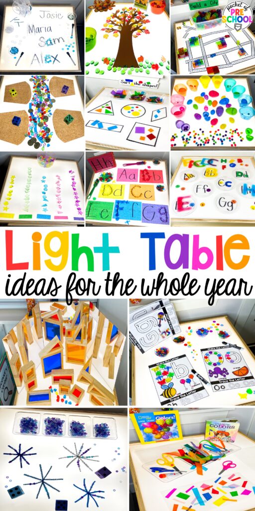 A giant light table round-up of preschool, pre-k, and kindergarten activities for the whole year!