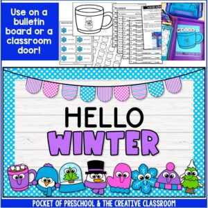 Create a cute WINTER bulletin board for your preschool, pre-k, kindergarten, or first-grade classroom!