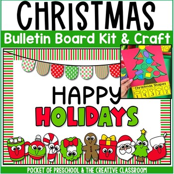 Christmas Bulletin Board Kit & Shape Math Craft Preschool Pre-K Kindergarten 1st