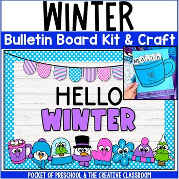 Winter Bulletin Board Kit & Name Craft Preschool Pre-K Kindergarten & 1st