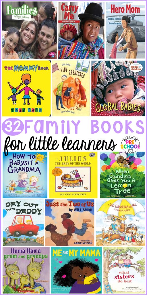 Family books for preschool, pre-k, and kindergarten students to read and learn about different families.