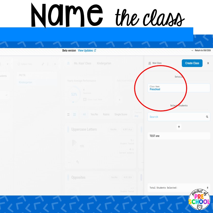 Nomeie a classe em ESGI! Saiba como é fácil configurar sua classe no ESGI, uma ferramenta de avaliação on -line.