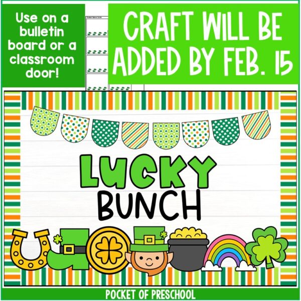 Create an adorable St. Patricks' bulletin board for your preschool, pre-k, kindergarten, or first-grade classroom! It's the perfect display for the hallway, door, or classroom bulletin board.