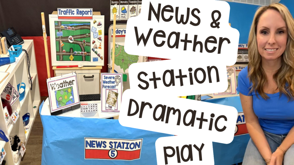 News & Weather Station Dramatic Play for Preschool, Pre-k, and Kindergarten 25 Check out the NEW news & weather station dramatic play set up for preschool, pre-k, or kindergarten rooms