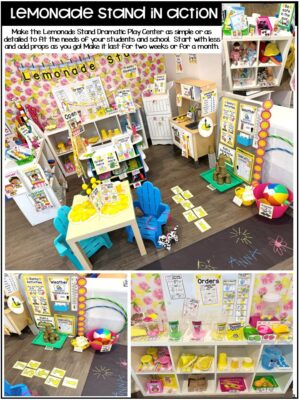 lemonade stand Lemonade Stand Dramatic Play is a fun theme you can do in your pretend or dramatic play center for a summer theme, summer camp, community helpers theme, or beach theme.