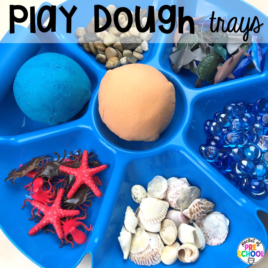 Play Dough Trays! 18 3D art activities for preschool, pre-k, and kindergarten students to create, imagine, and develop fine motor skills!
