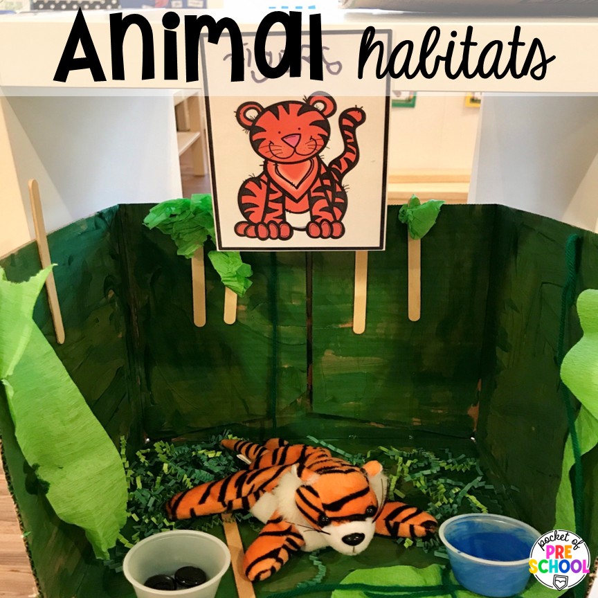 Animal Habitats! 18 3D art activities for preschool, pre-k, and kindergarten students to create, imagine, and develop fine motor skills!
