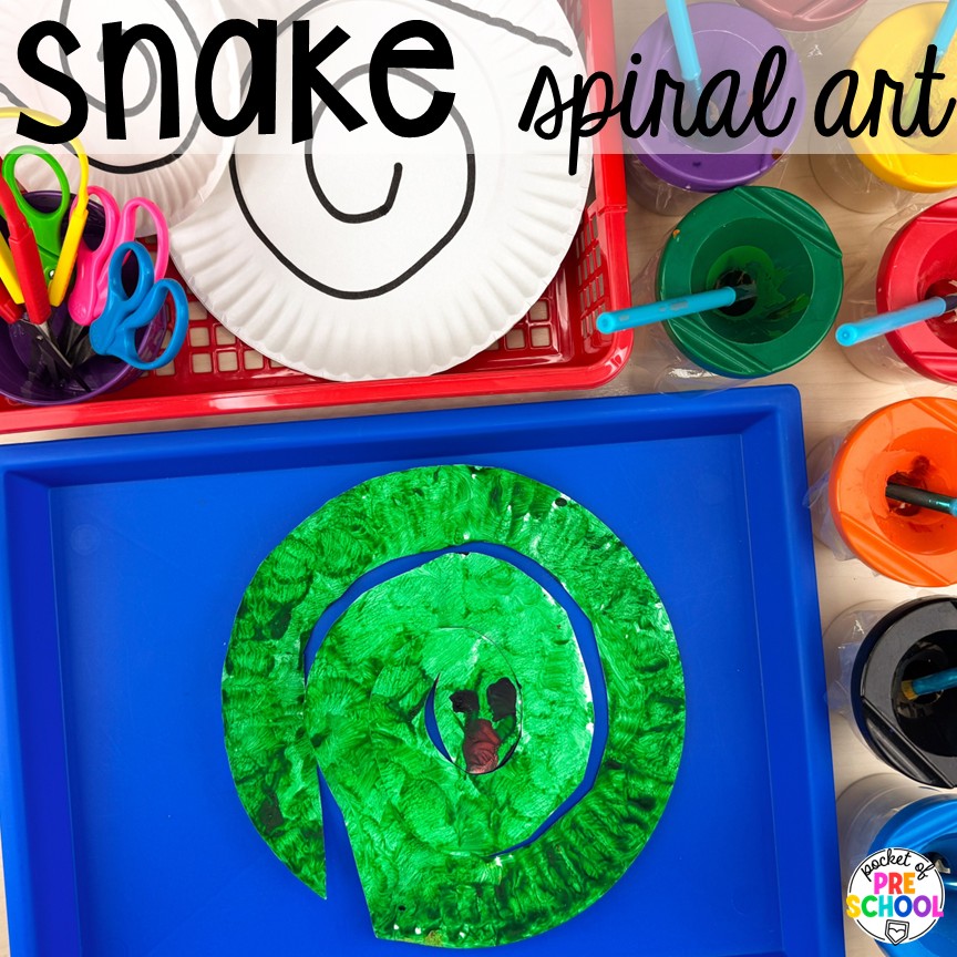 Open-Ended Summer Art Activities for Preschool, Pre-k, and Kindergarten 22 Snake spiral art! Summer art activities for preschool, pre-k, and kindergarten students. There are ideas for various summer themes, including ice cream, chalk, citrus, airplanes, safari, zoo, and more!