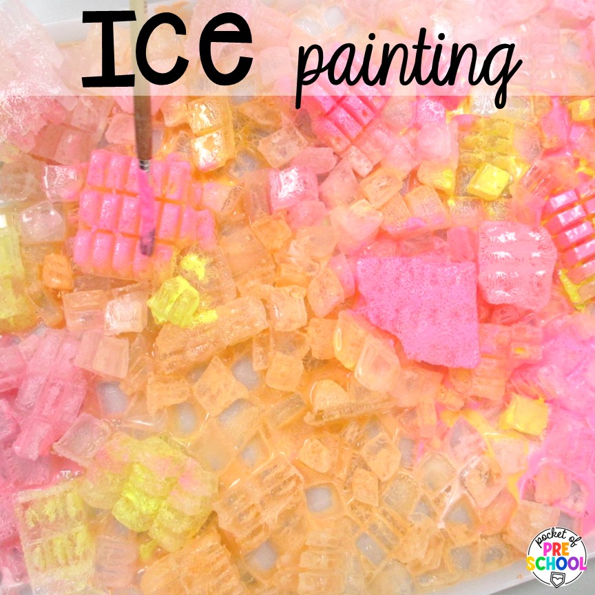 Open-Ended Summer Art Activities for Preschool, Pre-k, and Kindergarten 5 Ice painting! Summer art activities for preschool, pre-k, and kindergarten students. There are ideas for various summer themes, including ice cream, chalk, citrus, airplanes, safari, zoo, and more!